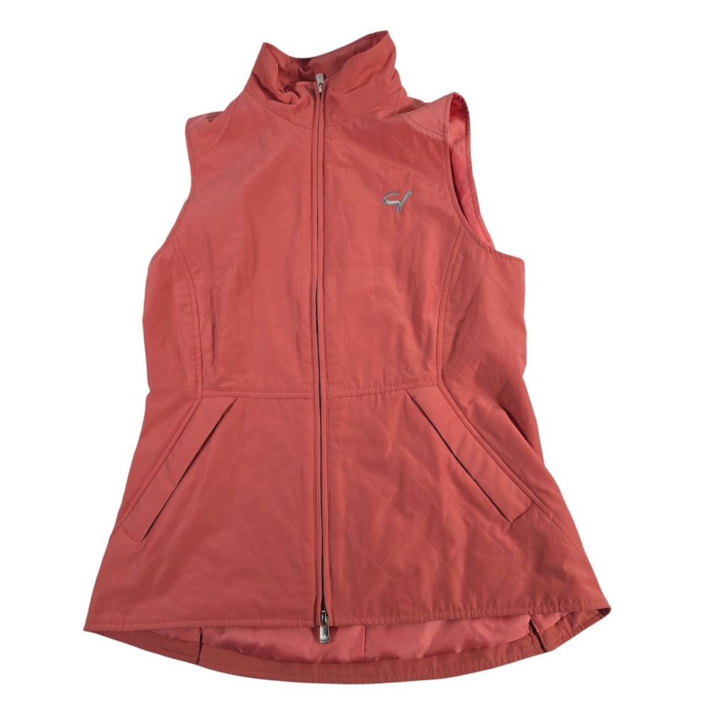 Peter Millar Women's Coral Quilted Golf Vest Size S